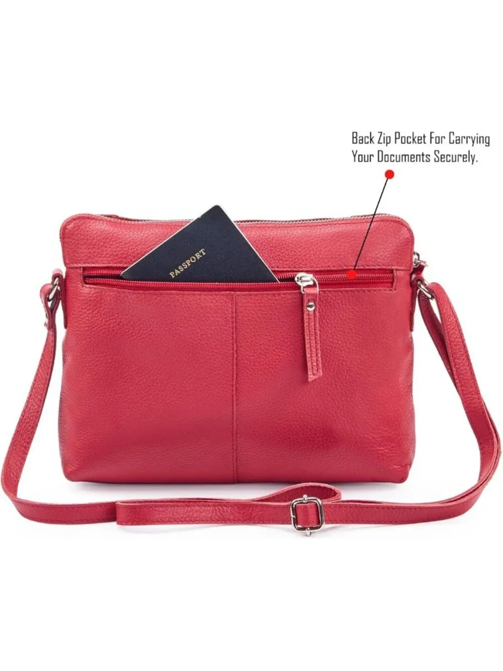 Soft Genuine Leather Crossbody Bag for Women - Small Adjustable Sling Purse